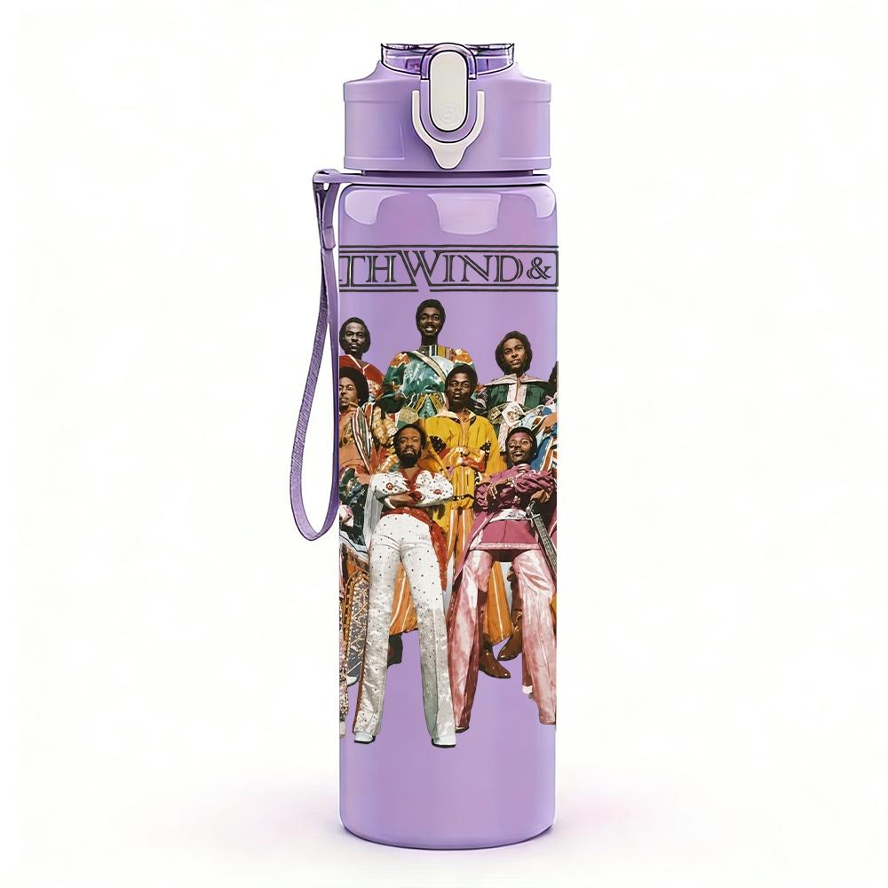 1PC Retro Street Band Black White Portrait Print 750ml Portable Sports Water Bottle Leakproof Gym Outdoor Travel Drink Cup