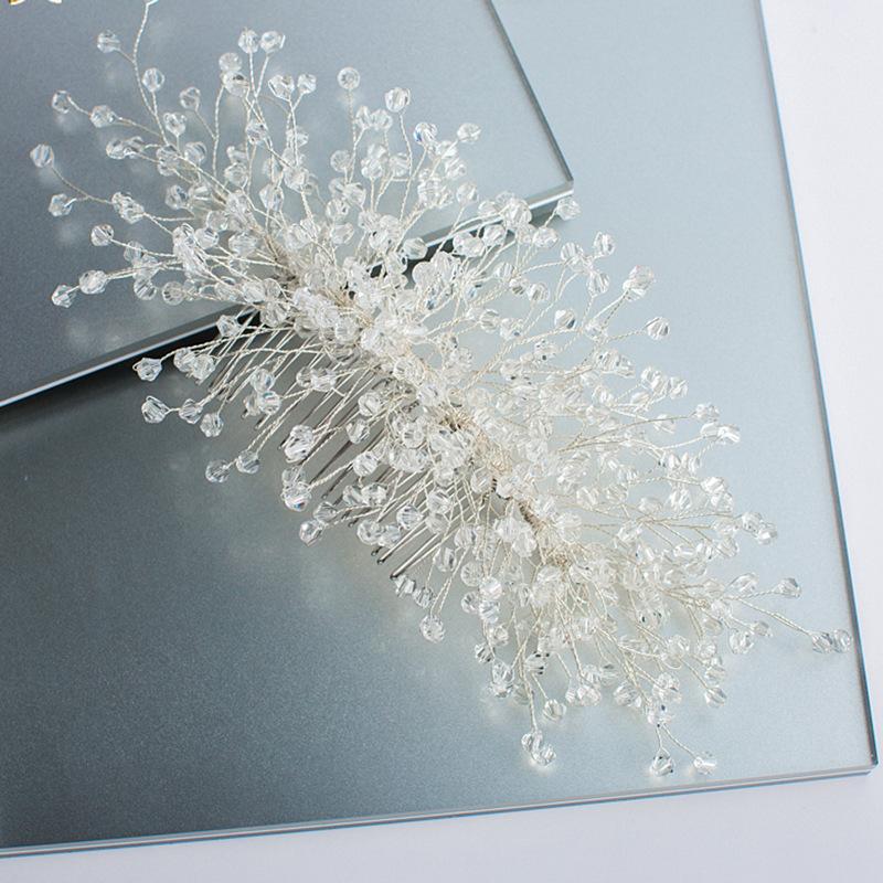 Bridal Headdress Wedding Handmade Full Crystal Hair Comb Foreign Trade Station Bride Ornament Factory Direct Sales