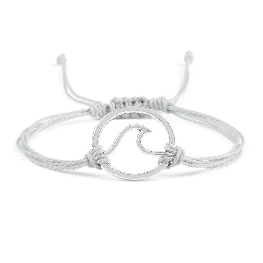 Bohemian Wax Rope Braied Bracelet for Women Men Charm Waves Adjustable Bangles Lucky String Bracelets Friends Gift Wrist Jewelry