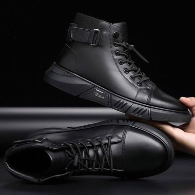 Martin Stiefel Herren neue Herbst- und Winter-Samt Herren Britische High-Top Casual Lederschuhe rutschfest echtes Leder Herrenschuhe