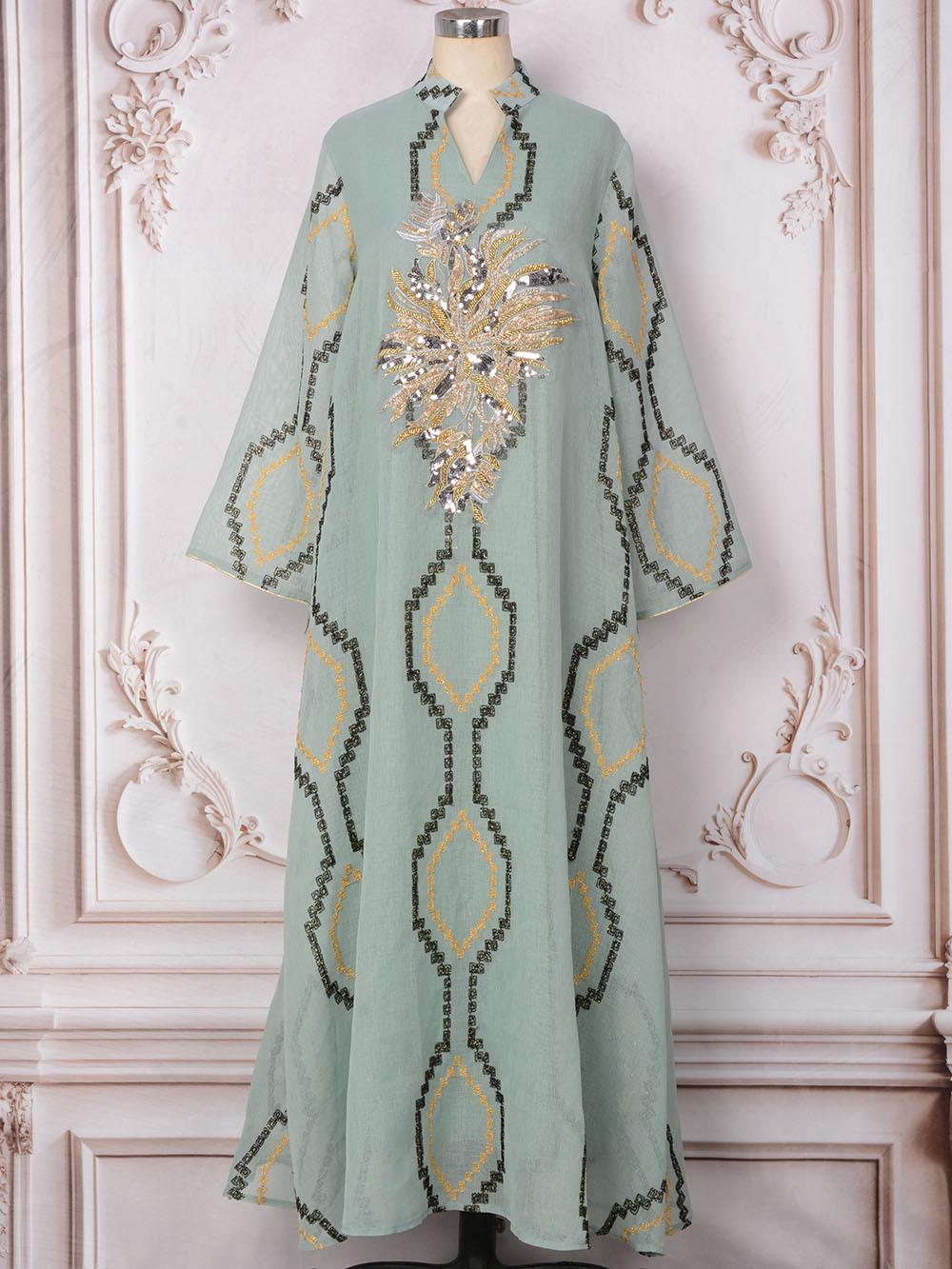 

MT223 Роскошная юбка с цветочным узором и пайетками: Женское вечернее платье в стиле знаменитостей на Ближнем Востоке XL светло-зеленый