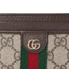 Gucci Ophidia double G letter light gold hardware accessories leather and canvas card holder regular women's beige and brown