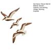 3 Pcs Wood Flying Pelican Wall Art Coastal Theme Nautical Wall Decor Rustic Beach Wooden Bird Sculpture for Living Room Bedroom Home Decor