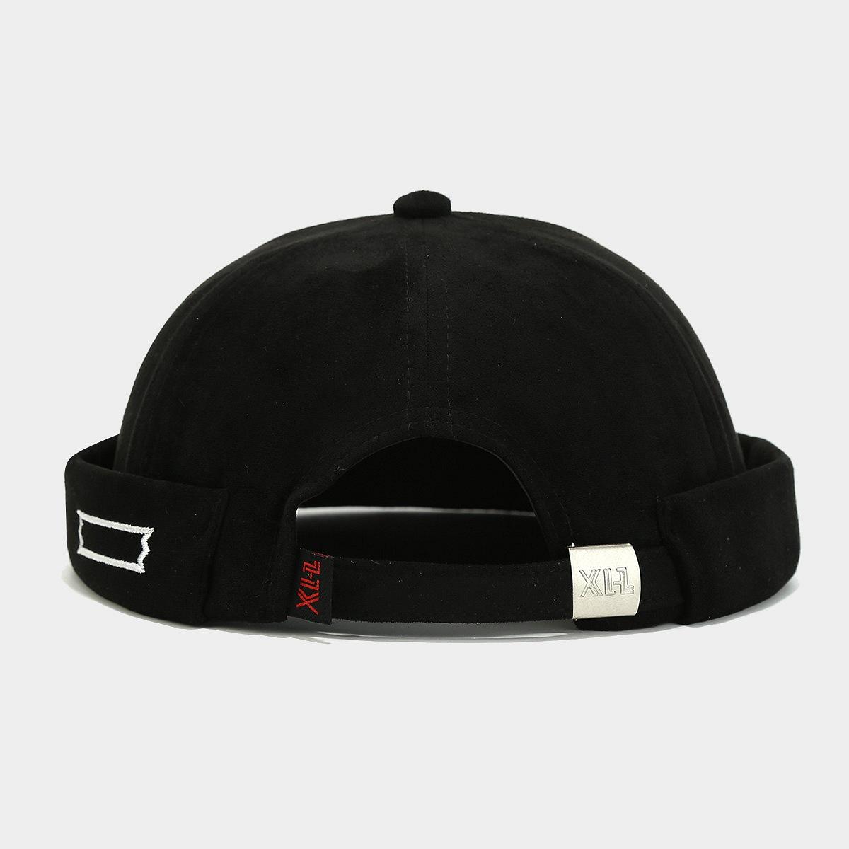 Весенние новые модные шляпы в стиле ретро для мужчин и женщин в стиле хип-хоп, однотонные японские шляпы для уличных танцев, простые шляпы без полей в стиле Тан. Adjustable чёрный