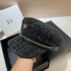 Xiaoxiangfeng Navy Hat Female British Style Personalized Chain Newsboy Hat Trendy Sweet And Cool Octagonal Hat