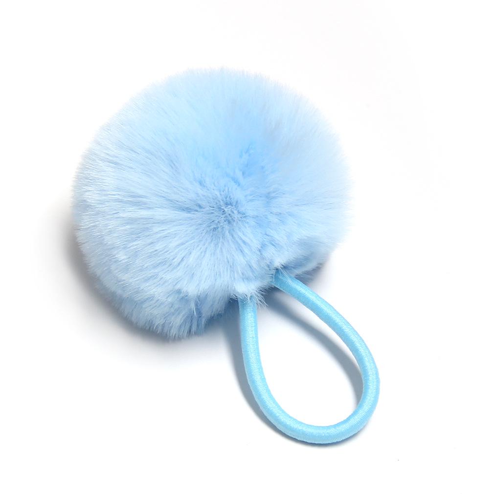 Imitation Rex Rabbit Fur Scrunchie: Cute, Versatile Pom-Pom Elastic Hair Tie In Matching Colors