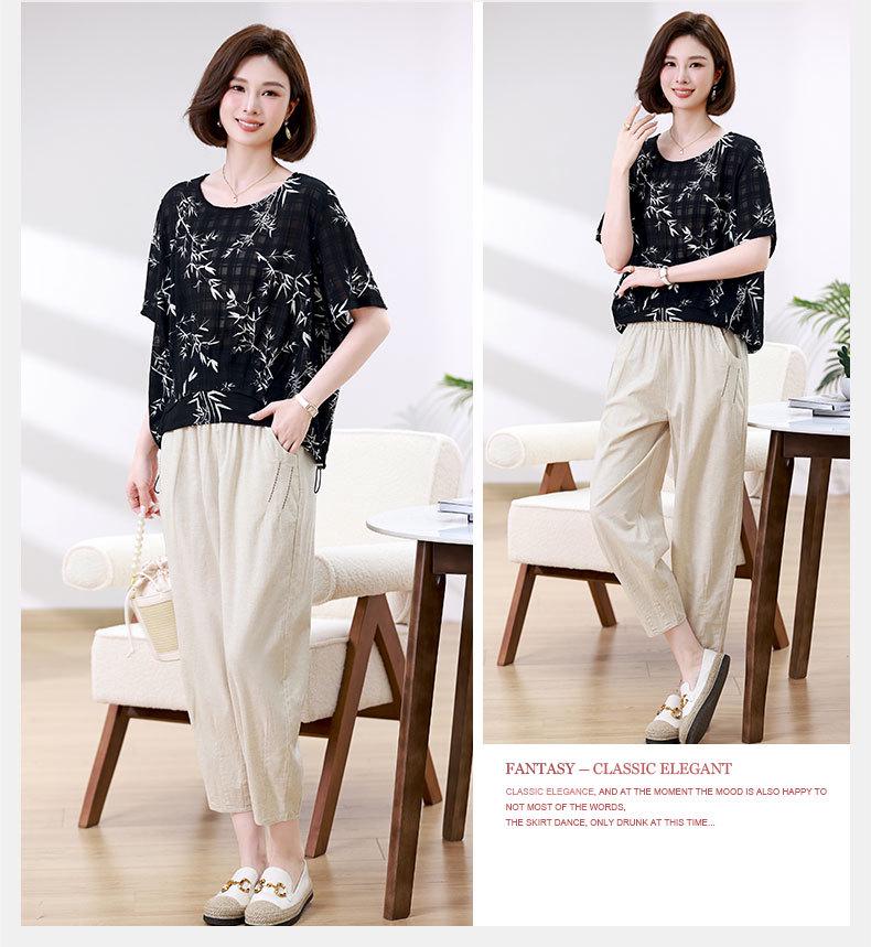 Blusa de Chifón de Verano para Mujer 2025: Estampado Retro Estilo Chino, Manga Media, Corte Holgado, Rejuvenecedor, Top Cómodo