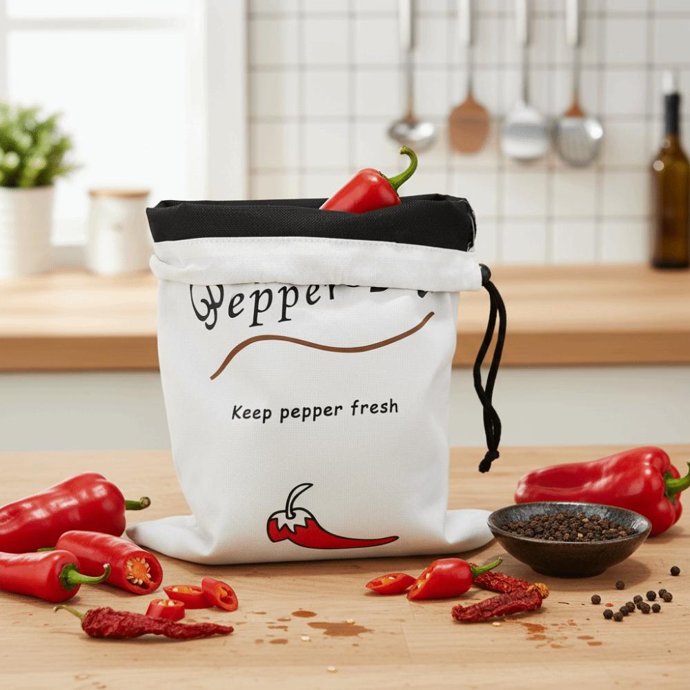Canvas Vegetable Storage Bag with Side Zipper Vegetable Storage Pouch  Kitchen