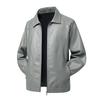 Large Size Autumn Men's Leather Jacket with Collar, Korean Version, Men's PU Washed Leather Jacket
