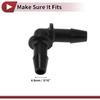 Vacuum Tubing Connector 4.8mm L-Shaped Elbow Black PP 2 Pcs