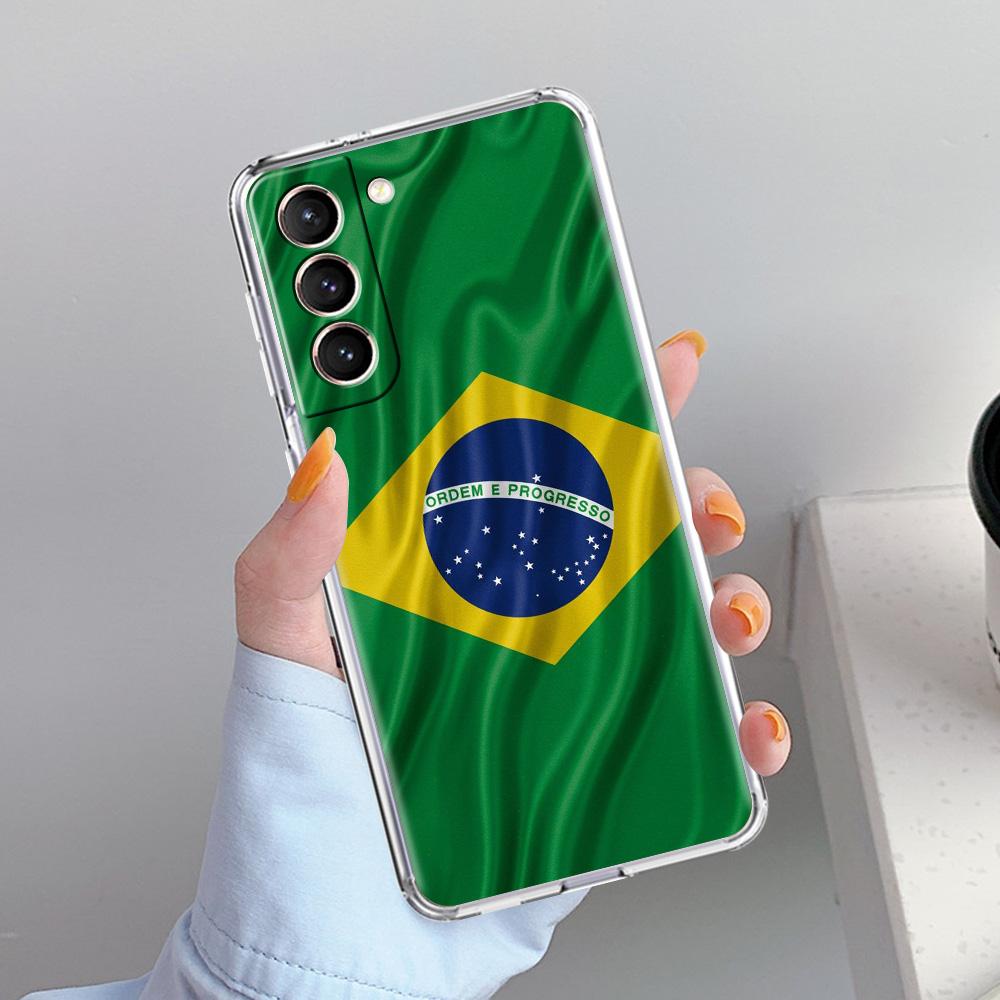Etui Na Telefon Dla Samsung Galaxy S26 S25 S24 S23 S22 Ultra S20 S21 FE 5G Plus Miękkie Przezroczyste Pokrowiec Duża Flaga Brazylii