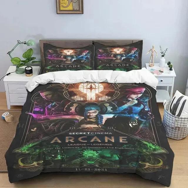3D Print Jinx Arcane Bedding Set Duvet Cover Bed Set Quilt Cover Pillowcase Comforter King Queen Size Boys Adult Bedding Set