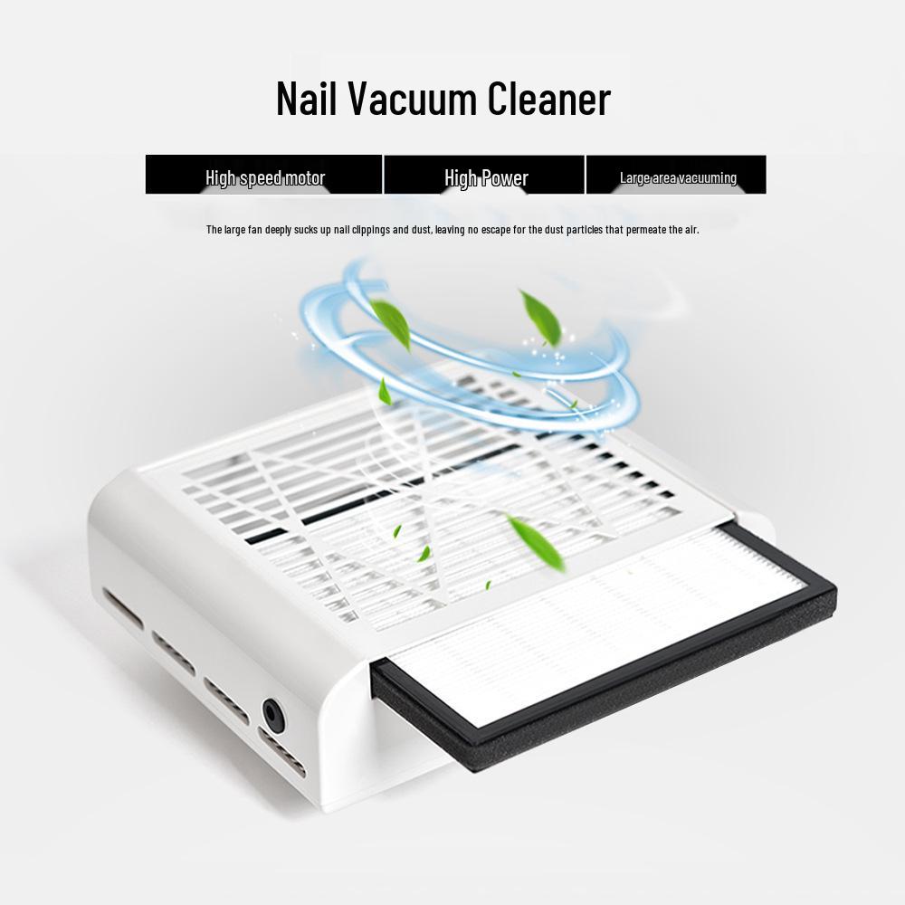 Nail Dust Collector: 80W High-Power Suction, Filter Screen & Speed Control for No Dust Escape