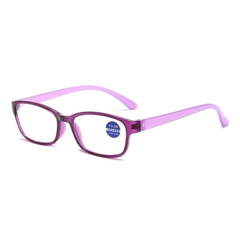 2pcs Elegant Retro Reading Glasses for Women Men Lightweight Square Design with Purple & Black Frames +1.00 To +4.00
