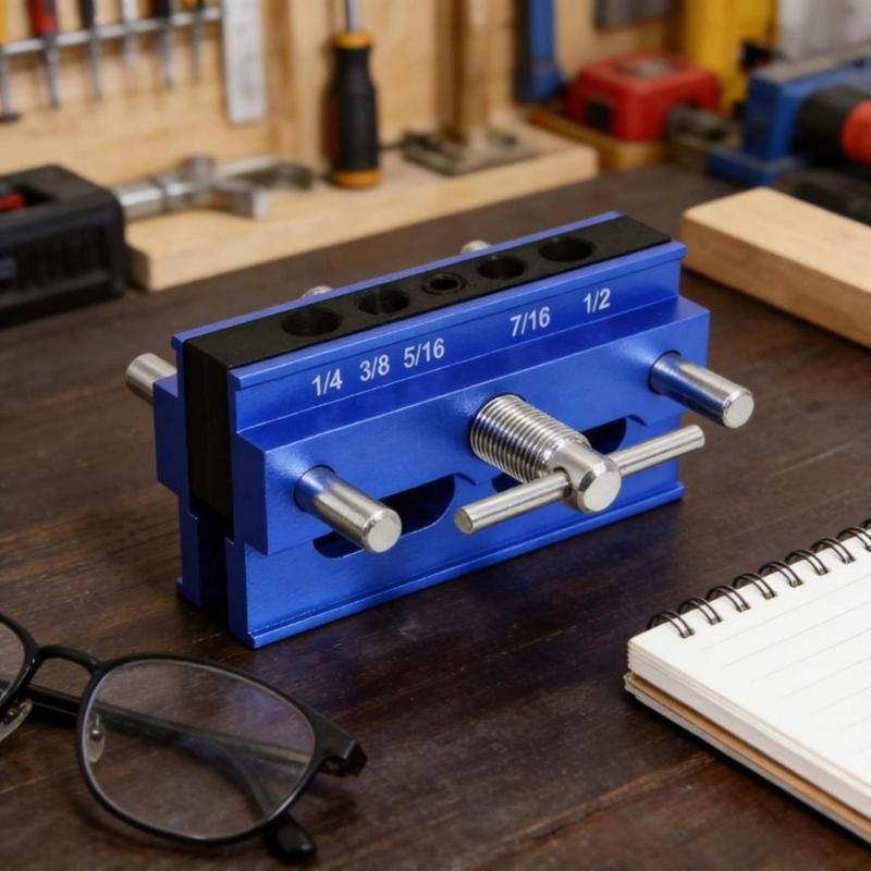 Professional Woodworking Drill Guide Set Dowel Jig For Precise Straight Angled Hole With 3 drill Bit Depth Rings