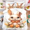 Cute Rabbit Bedding Set, Cartoon Bunny Duvet Cover for Kids Boys Girls, Rabbit Bedding Set Girl 2Pcs Comforter Cover Set