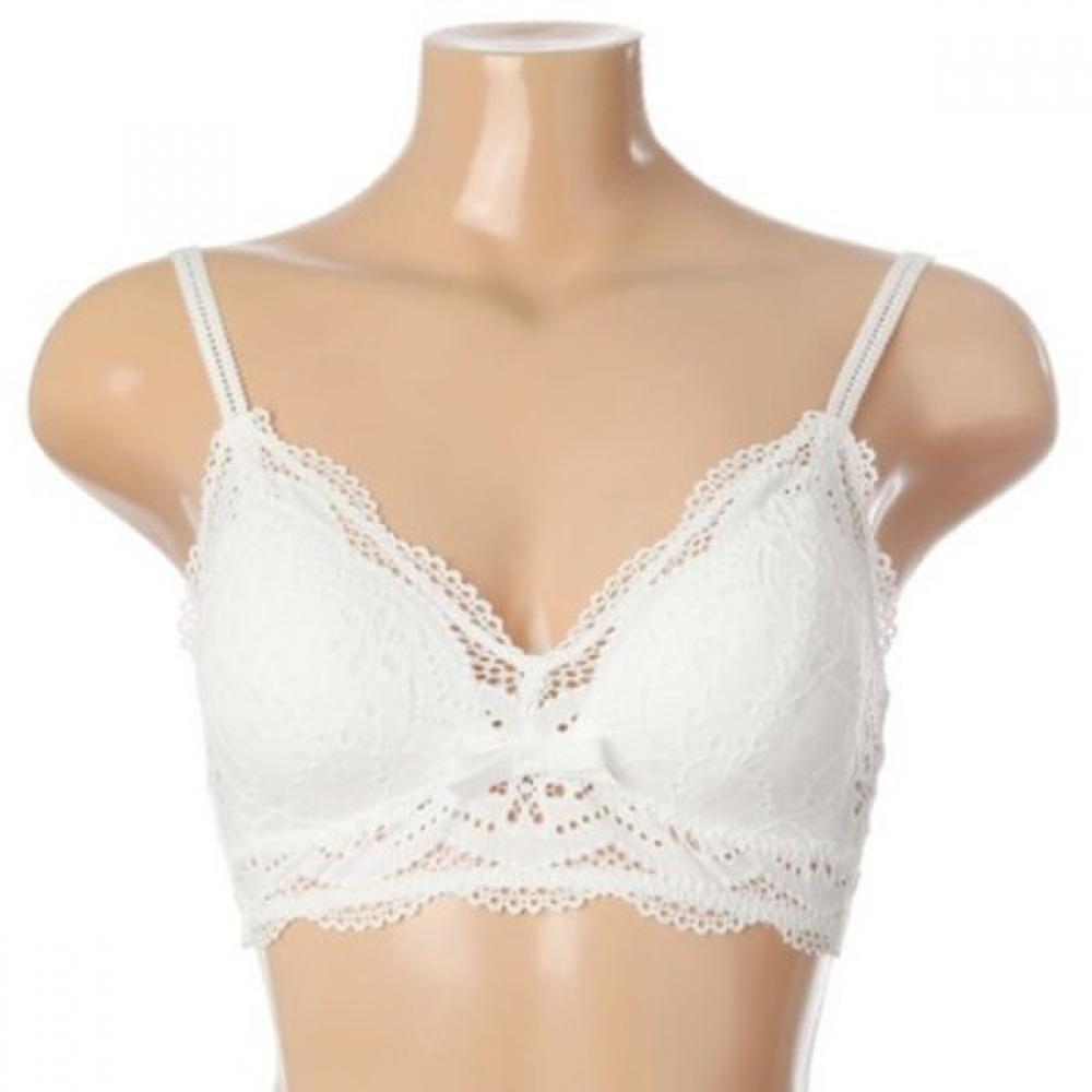 

Barbara 2color No Wire Bra With Punching Lace Pattern Abr4418 L/ivory (IV)