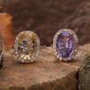 Color Treasure Italian Craft S925 Sterling Silver Natural Amethyst Citrine Ring Women'S Luxury Fashion Ring