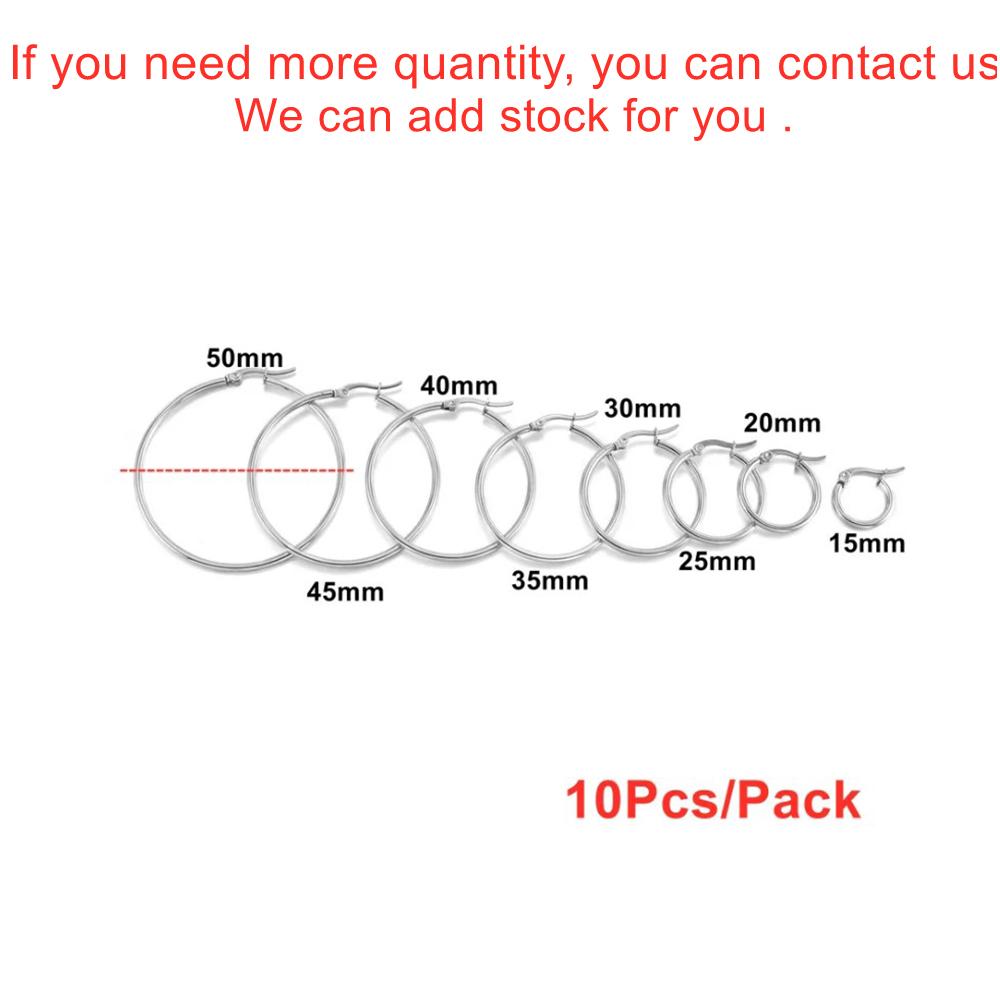 10-50Pcs 15-50mm Stainless Steel Earrings Open Earring Hooks Base Ear Ring Drops DIY Dangle Earring Jewelry Making Accessories