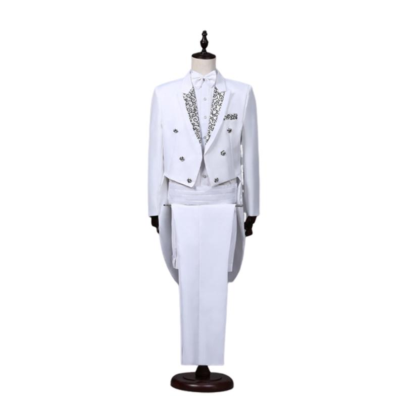 Men's Dress Suit Stage Performance Suit Jacket + Pants Two Piece Set