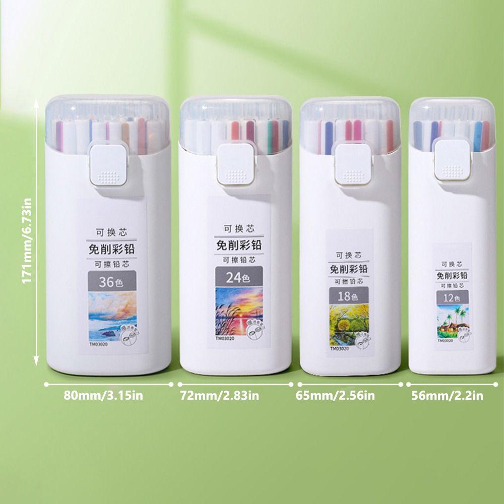 Replaceable Refill Mechanical Pencil 12/18/24/36 Colors Art Drawing Pencil  School Office