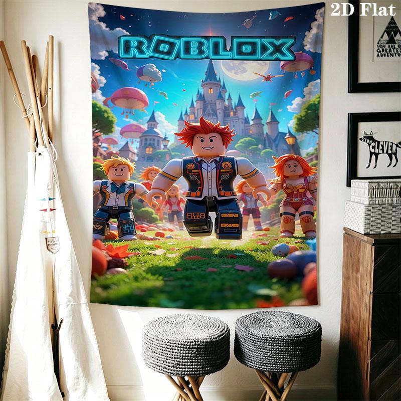 Roblox Poster Wall Hanging Printed Fabric Blanket Decorative Tapestries for Bedroom Living Room Home Decor