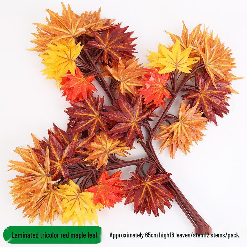 Artificial Red Maple Leaf Branch for Decoration and Landscaping