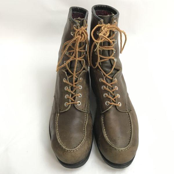 WOLVERINE Kožené šněrovací pracovní boty Vintage Velikost 12D 29.5-30.0 Hnědé 1000 Mile(POUŽITÝ)