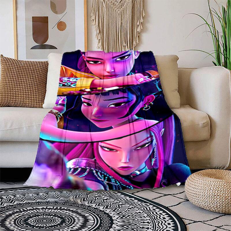 1pc Neon Cyberpunk FashionCartoon Blanket,Portable Throw for Travel , All-Season Cozy Blanket,Ideal Gift for Christmas, BirthdaysPB061 100x150cm