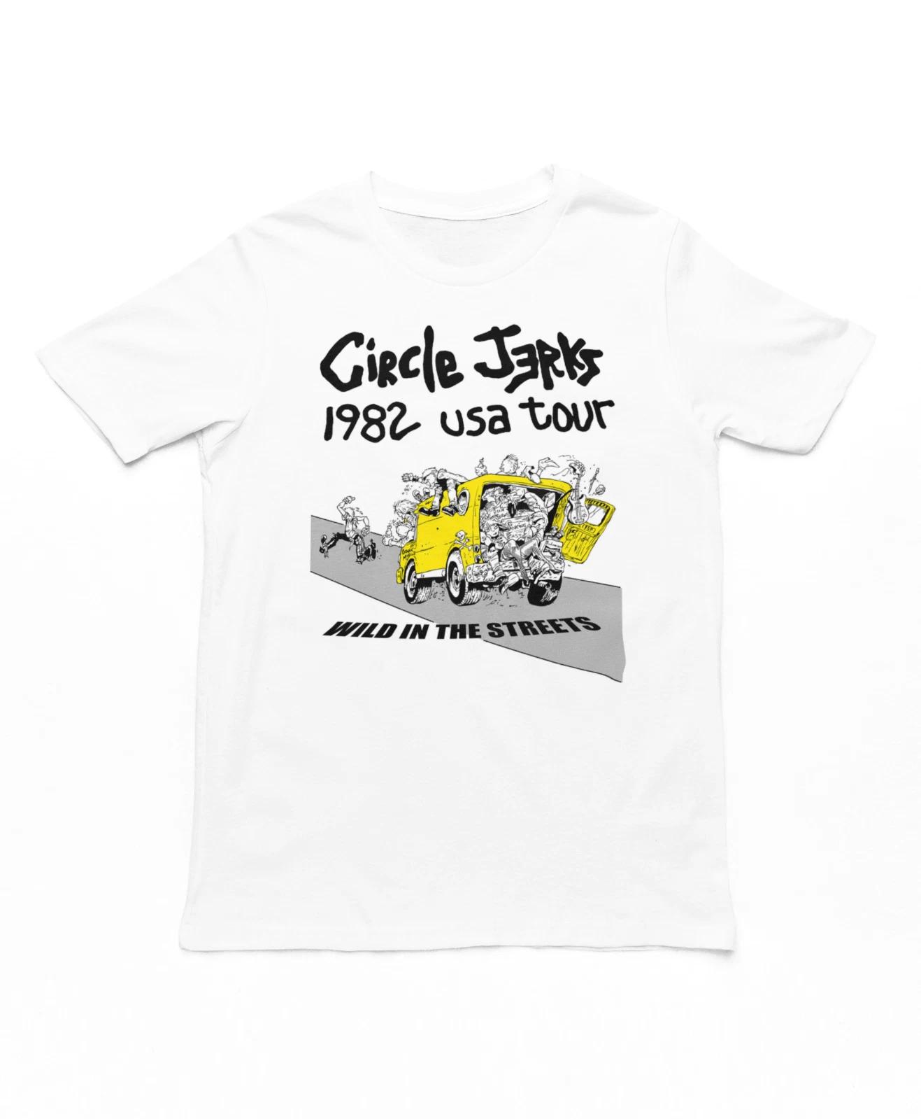

Circle Jerks 1982 Tour Mens T Shirt Music Classic Concert Rock Band Tee White XL