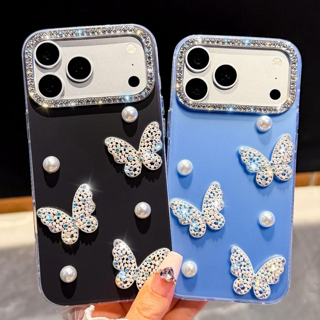 Japan and Korea IMD for iPhone17Promax Mobile Phone Case Apple 16Pro Pearl 15Pro Butterfly Case
