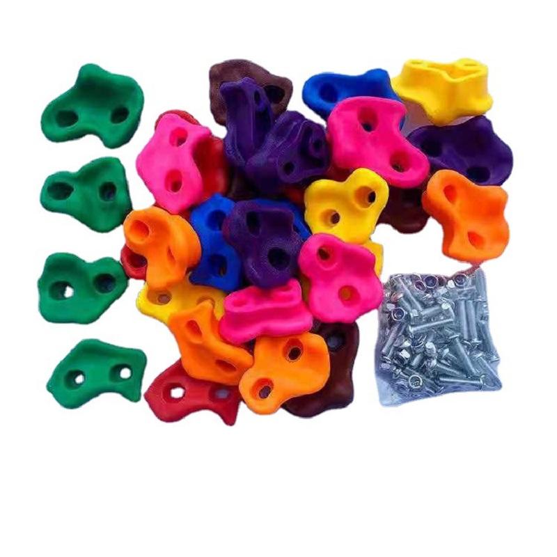 10Pcs Colourful Pig Nose Shape Children Rock Climbing Holds Indoor Outdoor Kids Playground Build  Wood Wall Climbing Stones Toys