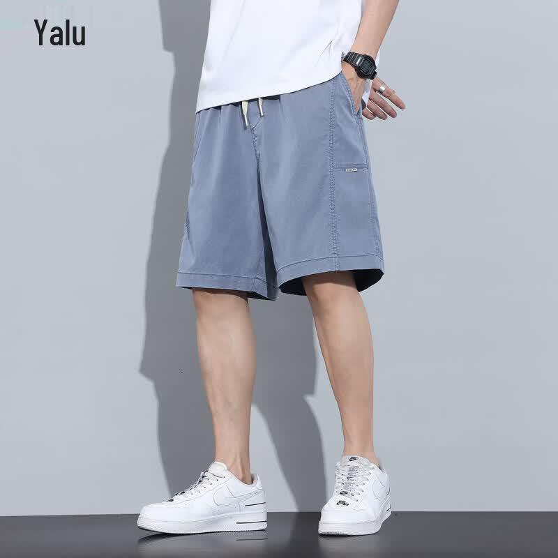 Men s Tencel Blend Breathable Loose Fit Shorts L синий