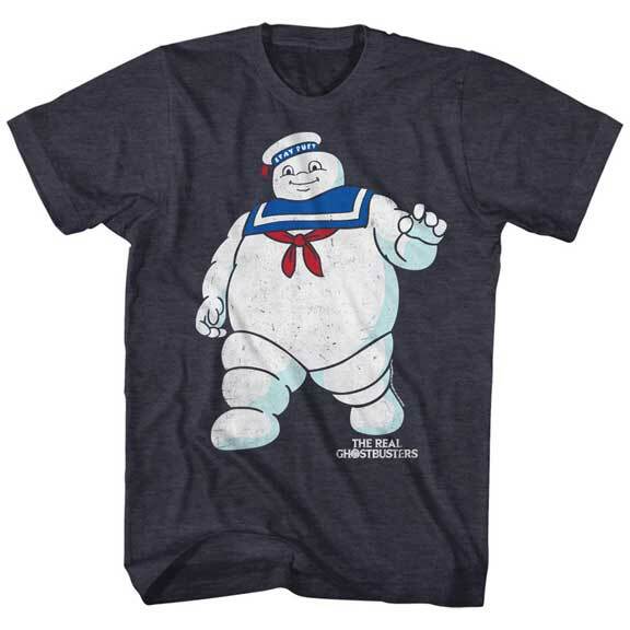 The Real Ghost Busters Stay Puff Marshmallow Man Show Logo Men T Shirt XXXL