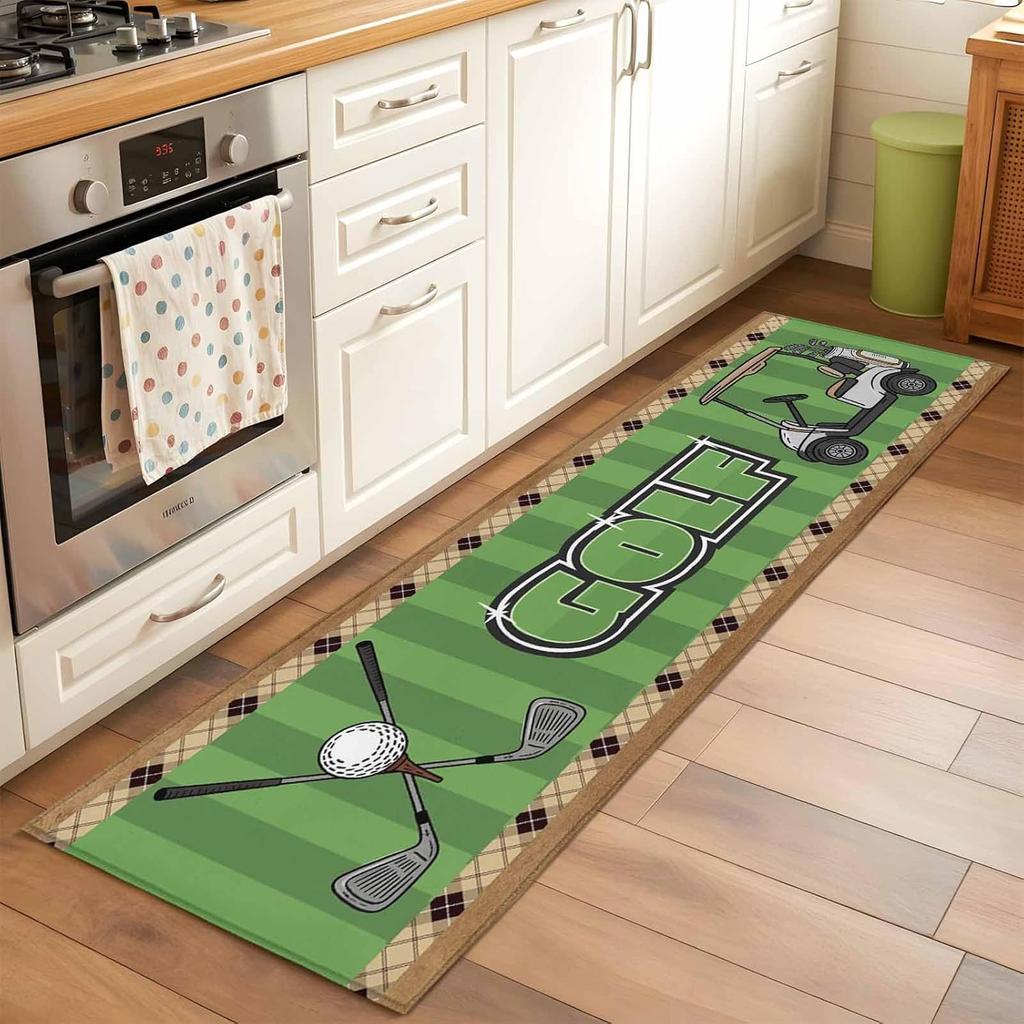 Tennis Court Pattern Runner Rug Sports Theme Absorbent Non-Slip Mat for Living Room Bedroom Hallway Home Decor Long Carpet