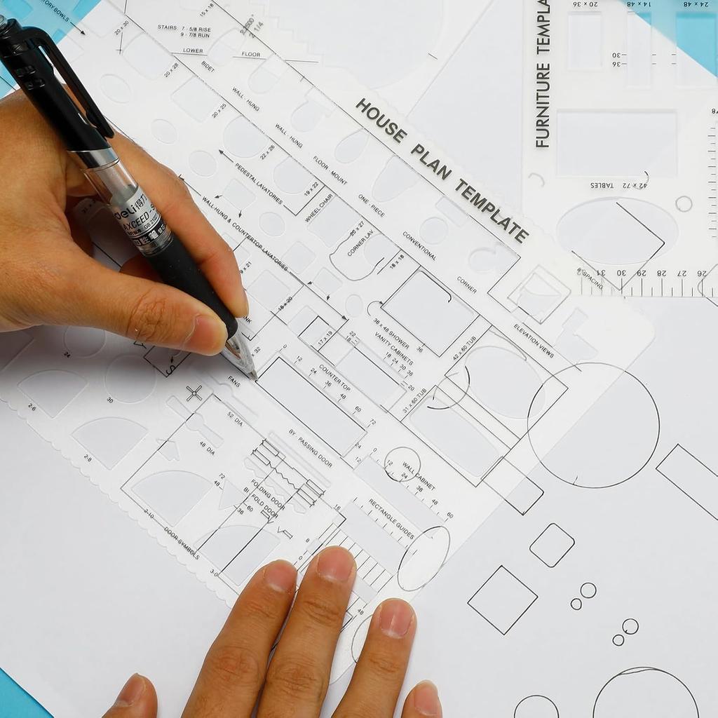 6pcs Circle Templates for Drafting Flexible Circle Stencils with Geometric Shapes 6 Sizes Plastic Measuring Rulers for Drawing Office, School,