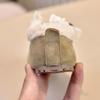 2025 Winter French Plush Fur Bow Lace Shoes: Elegant Birkenstock Style for Evening Gowns