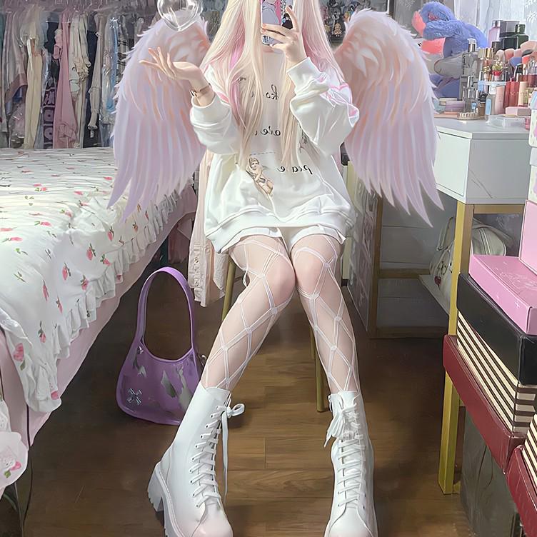 Czarne Jedwabne Koronkowe Kabaretki Lolita dla Kobiet - Odporne na Zaciągnięcia, Mikropresja, Piękne Nogi