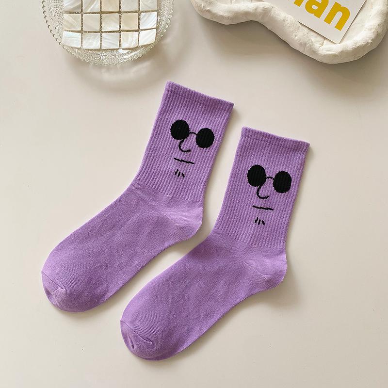 Korean Funky Harajuku Trend Women Socks Unisex Funny Socks 16 Colors Combed Cotton Street Skateboard Casual Couple Crew Socks