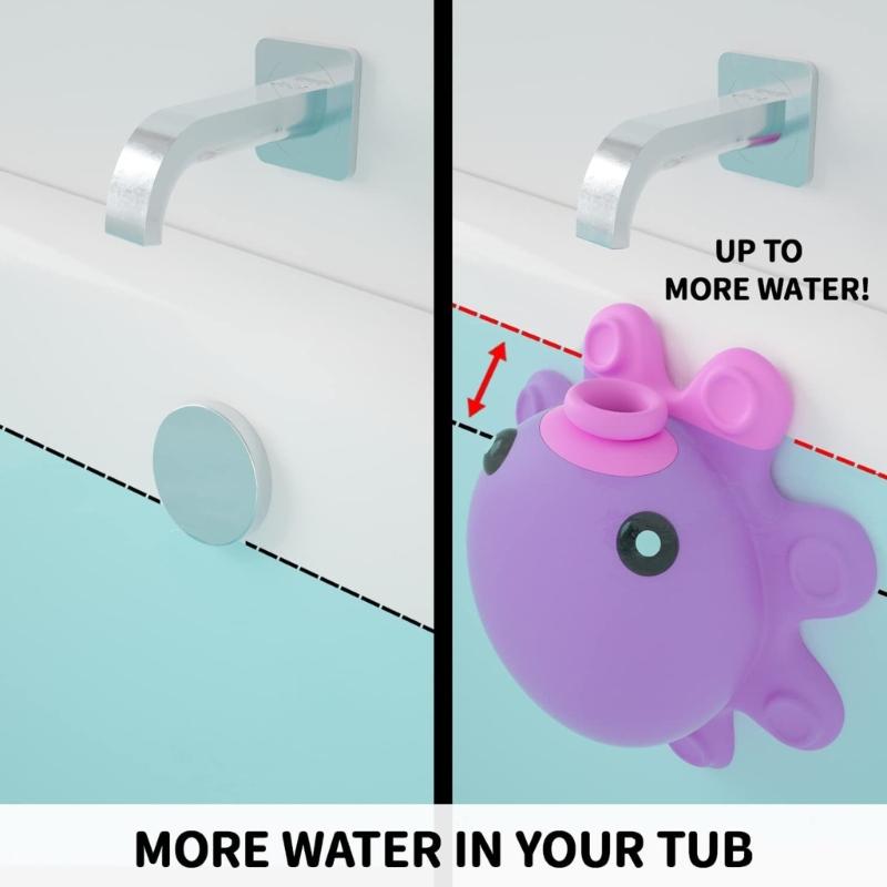 Tappo di scarico di troppopieno per vasca da bagno in silicone a forma di pipistrello per vasche più profonde Bagno Spa