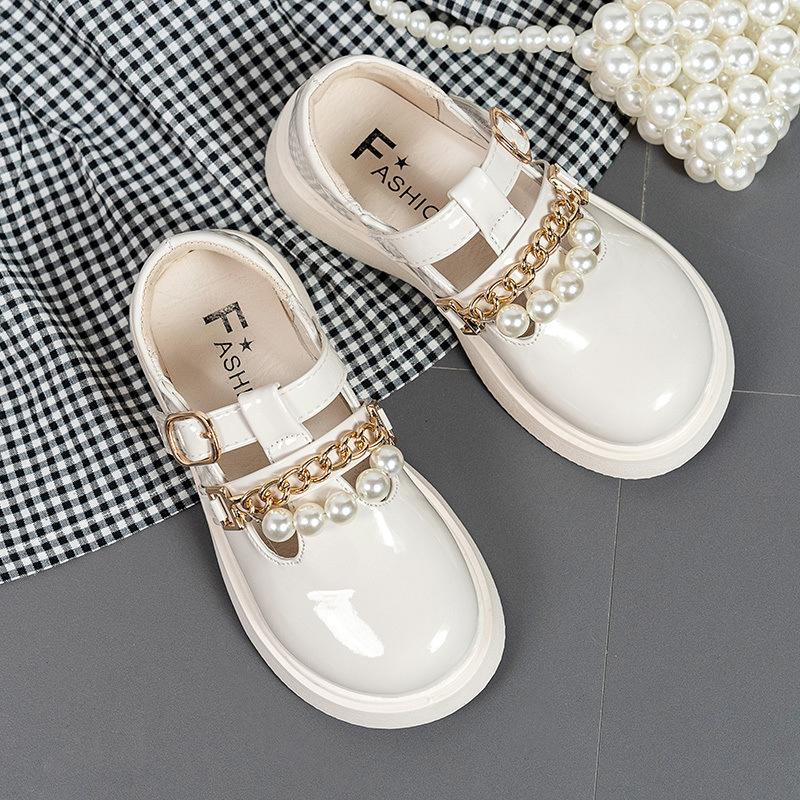 

Girls leather shoes 2025 spring and autumn new foreign style children s soft-soled baby princess shoes retro British style fashion shoes 26 yards/inner length 16cm