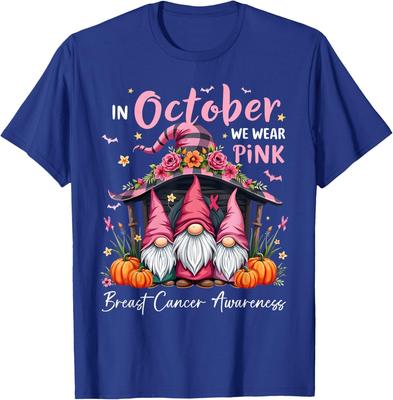 In October We Wear Pink Gnome Breast Cancer Unisex T-Shirt