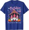In October We Wear Pink Gnome Breast Cancer Unisex T-Shirt