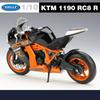 Welly 1/10 KTM 1190 RC8 R Alloy Sports Motorcycle Model Simulation Metal Toy Street Racing Motorcycle Model Collection Kids Gift