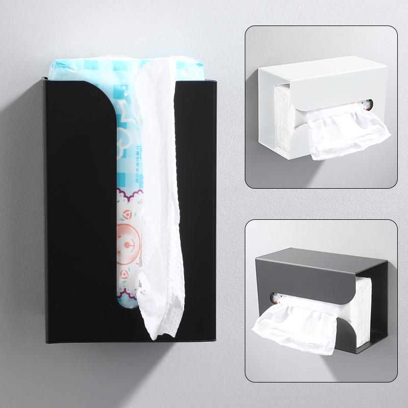Universal Black Wall-Mounted Kitchen & Bathroom Paper Towel Dispenser Stand
