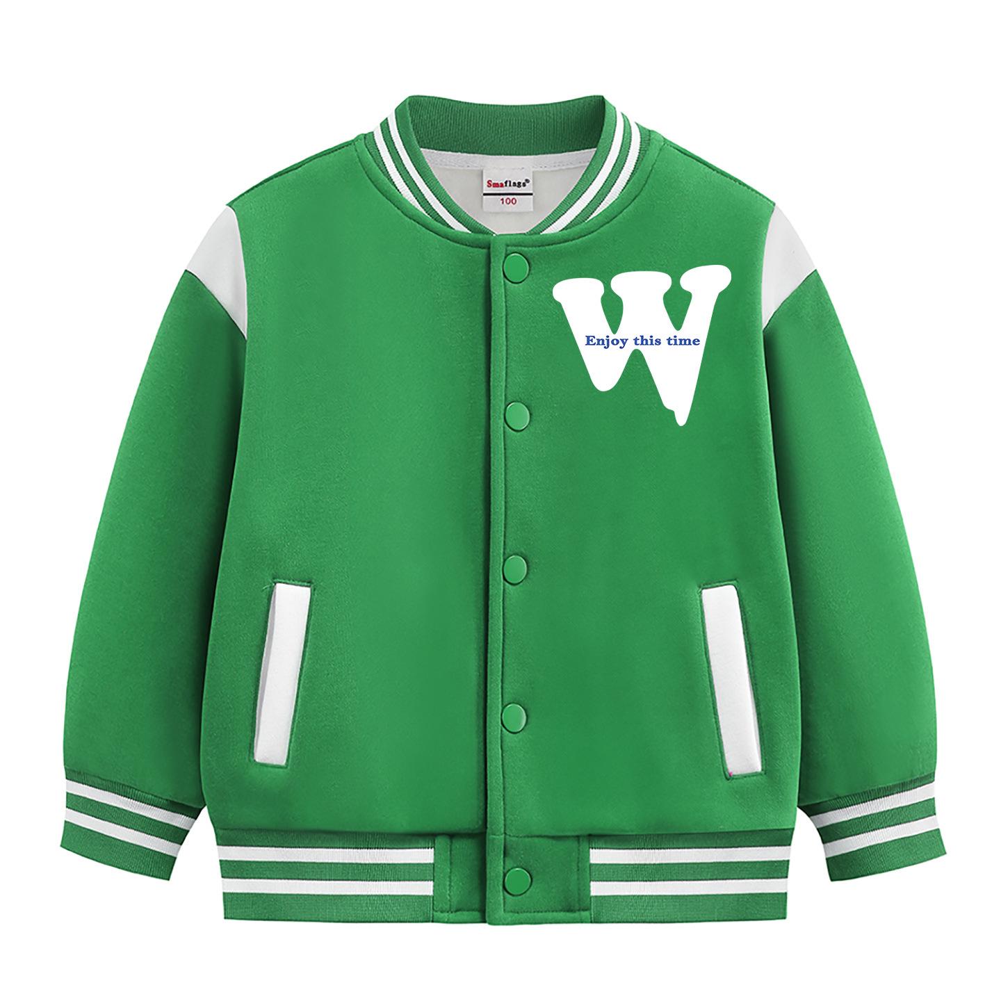 

Boys and Girls Thickened Velvet Baseball Jacket for Autumn/Winter 2026 - New Stylish Medium & Large Children s Outerwear 110 cm (Height: 100-110 cm)