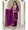 Γυναικεία σχεδιάστρια Kurta Παντελόνι Dupatta Set Indian Bollywood Top Tunic Φόρεμα Kurti Salwar