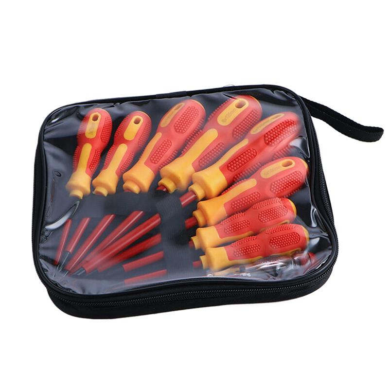 9Pcs Magnetic Screwdriver Kit Insulated Phillips Slotted Bits Electrician Hand Tools Multifunctional Magnetic Screwdriver