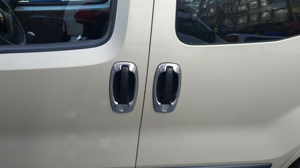 Lemovanie kľučiek dverí (4 ks, nerez) Carmos - Turecká oceľ pre Fiat Doblo II 2010-2022