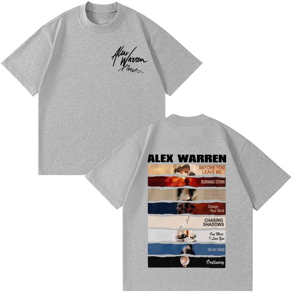 Sänger Alex Warren Album 2026 Tour Druck T-Shirts Unisex Unisex Mode T-Shirt Kurzärmelig Baumwolle Locker Freizeit Oversize T-Shirts